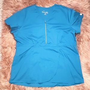 Butter-soft peplum style scrub top